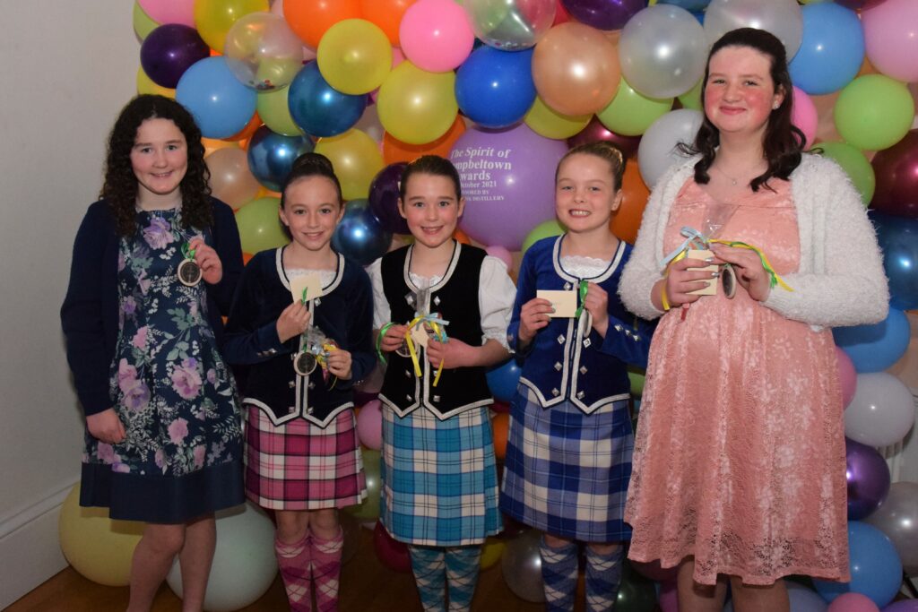 Young Person of the Year: Castlehill pupils Adele McGeachy, Emma Johnston, Jessica McGeachy, Abigail McAllister and Jade McCallum.