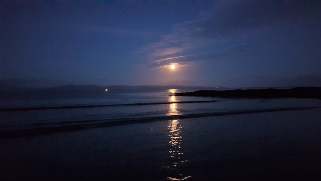 Eva Wolfram, from Campbeltown, sent the Courier this photograph, taken from Peninver, of the nearly full moon rising above Arran last Friday evening.