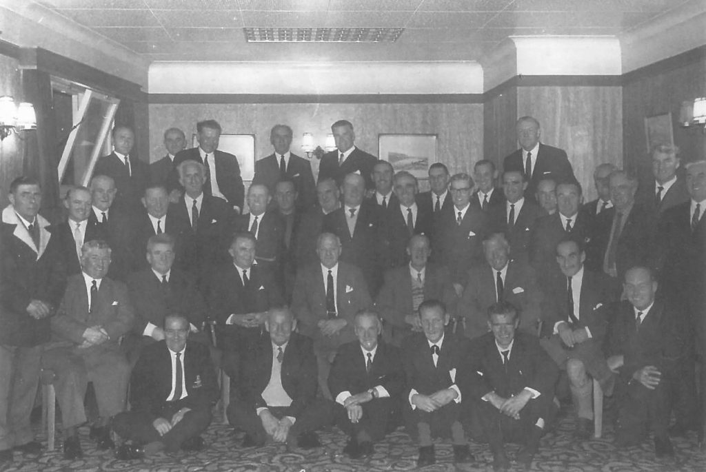Neil MacLean and the men of the Campbeltown-based 201 Anti-Tank Battery, which served alongside the 51st Highland Division in France in 1940, photographed at a reunion in Campbeltown around 1960. 