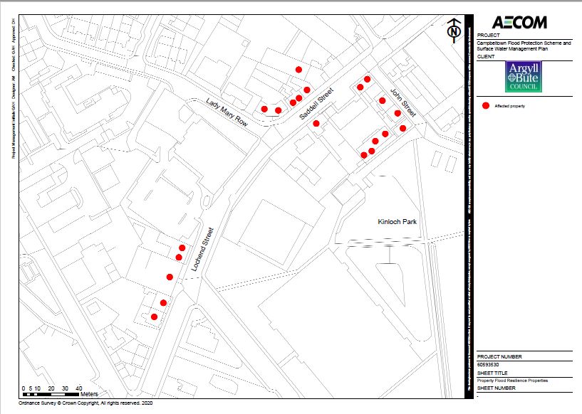 A map showing the properties which may be eligible for flood resilience measures.