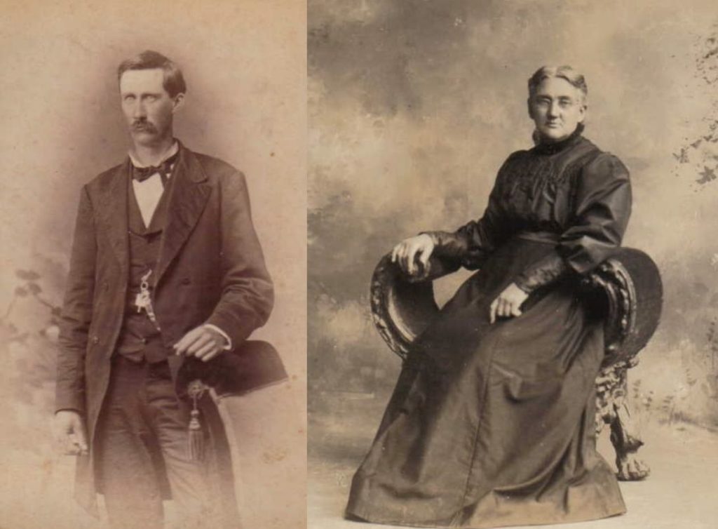 Jim's great-grandfather William McTaggart, grandson of the William who emigrated from Campbeltown in 1822, left, and his wife, Ida, right.