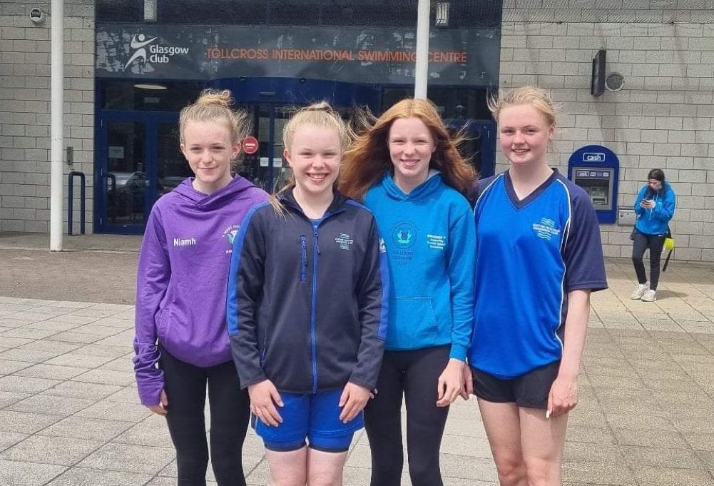 Kintyre swimmers Niamh Quinn, Hannah Millar, Emma Millar and Evie Judge.