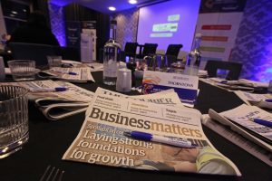 A reserved table at the Bob Keiller Business Briefings