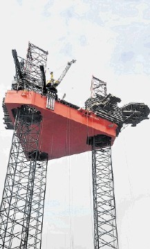 STRETCHING ITS LEGS: The brand new jack-up rig West Elara will be capable of harsh environment work