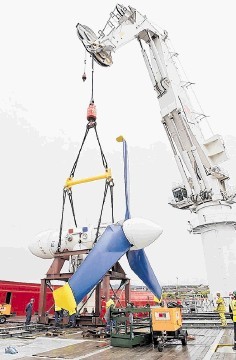 TURBINE POWER: Atlantis Resources's AR1000 tidal turbine, which has just become Scotland’s first grid-connected, commercial-scale tidal turbine