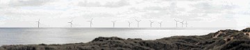 An artist’s impression of the view of the proposed windfarm from the golf course