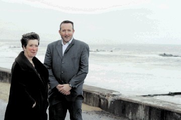 SEA VIEW: David Rodger of Vattenfall with Morag McCorkindale of Aberdeen Renewable Energy Group at Aberdeen Beach.