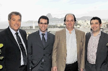 Flexlife  sales and marketing director Charles Cruickshank, Brazil executive manager Leonardo Pessoa Dias, Petrobras chief international officer Jorge Zelda and Stuart Mitchell