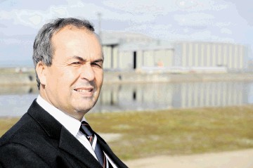 Roy MacGregor of the Global Energy Group at the Nigg Oil Fabrication Yard in Easter Ross