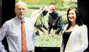 AID FOR GOOD CAUSES: Sir Ian Wood with  Jo Mackie, chief executive  of the Wood Family Trust.  Jim Irvine