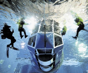 Trainees being put through their paces in the pool at the Survivex centre