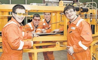 TRAINED UP: The first apprentices to undergo Proserv’s customised subsea-equipment service technician course, from left, Jack Presly, of Banchory: Keiran Macleod, of Stonehaven; Jordan Mitchell, of Balmedie and Andrew Silver, of Cammachmore