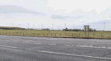 The windfarm as it would be seen from Ellon Road