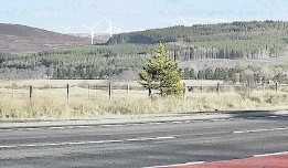CHANGING LANDSCAPE: An artist’s impression of how the Moy wind turbines might look when viewed from the A9