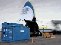 The package being loaded on to the Antonov 225
