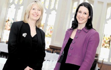 PROJECTS: Larraine Boorman, left, with Rachel Reeves at Trinity Hall, in Aberdeen. Kevin Emslie