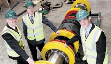 BOOSTING INTERNATIONAL GROWTH STRATEGY: From left, Graeme Coutts and  Leigh Howarth, with Pete Duguid