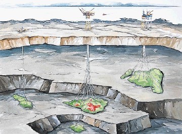 Norwegian North Sea Greig and Draupne joint fields development schematic