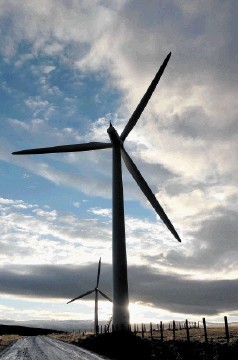 HIGH AND MIGHTY: Turbines now bestride the landscape across Aberdeenshire. Colin Rennie