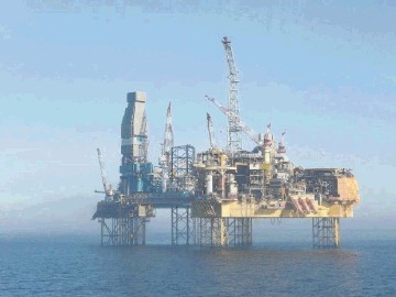 STRICKEN:  The  Total Elgin platform 150 miles from Aberdeen