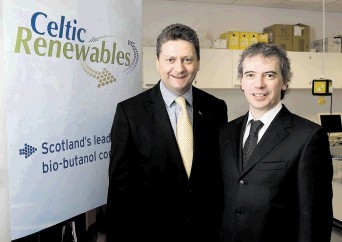SUSTAINABLE:  Celtic Renewables’ chief executive Mark Simmers, left, with scientist Professor Martin Tangney, its founder and chief scientific officer, are tapping into whisky waste for energy