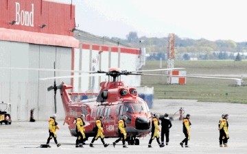 SAFETY FIRST: Bond technicians Sean Newlands and John Crowthers insisted on delaying a North Sea flight to replace a small part