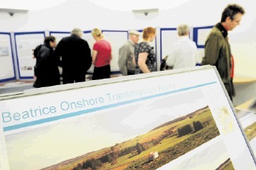 SHOWCASE: The public make their way around the Beatrice Offshore Windfarm exhibition at Keith.          Kami Thomson