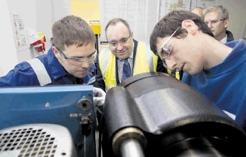 SECTOR BOOST: First Minister Alex Salmond on a visit to Hydrasun in Aberdeen yesterday where he launched the strategy