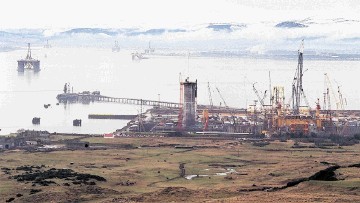 ANTICIPATION: The former Barmac plaform rig construction yard at Nigg, pictured in the late 1990s, is set for a new era with its new owner the  Global Energy Group