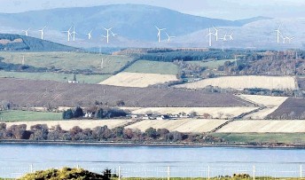 MOUNTAIN OF PROTEST: The developer’s impression of how the 17-turbine windfarm  would look in the Ben Wyvis landscape