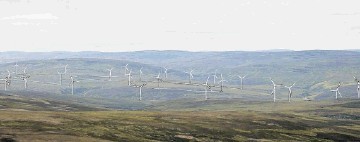 ARTISTS’ IMPRESSION:  The  windfarm, complete with 31 turbines, is planned for the edges of the Cairngorm  National Park