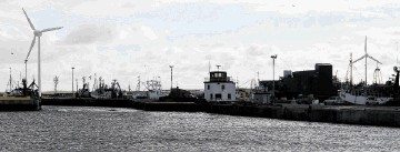 POWER PLAY: A photomontage of the proposed turbines as viewed from the north pier at Fraserburgh