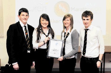 TOP TEAM: Petrochallenge winners Charlie Innes, Samantha Mitchell, Hannah Robertson and Ross Yule from Bucksburn Academy