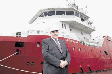 MULTI-PURPOSE SUPPORT: Kenny Macleod with the Loch Roag at Aberdeen harbour