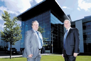 KEY SECTOR: Robert Armour, left, and Trevor Garlick at BP’s Aberdeen HQ. Colin Rennie