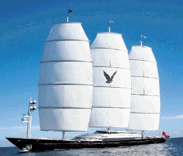 ENVIRONMENTALLY FRIENDLY: The remarkable yacht Maltese Falcon