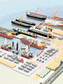 Schematic of the Jurong Aracruz shipyard in Brazil