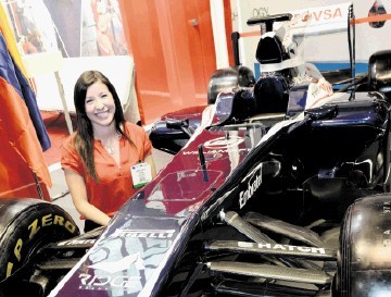FAST MOVING: Venezuelan state oil firm PDVSA was showing off its oil credentials with a Williams Formula 1 car on its stand at the World Heavy Oil Congress this week. Kami Thomson