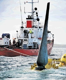 TRIALS: Tidal Generation Limited's device being deployed off Orkney