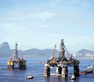 Rigs stationed off the coast of Brazil