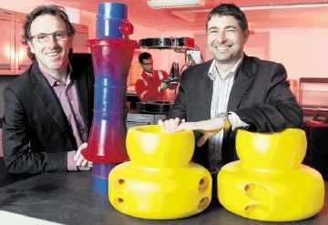 DELIGHTED: Ciaran O’Donnell, left, and Flexlife director of strategic development Stuart Mitchell