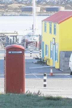 A tiny bit of Britain, right down to the classic red phone boxes