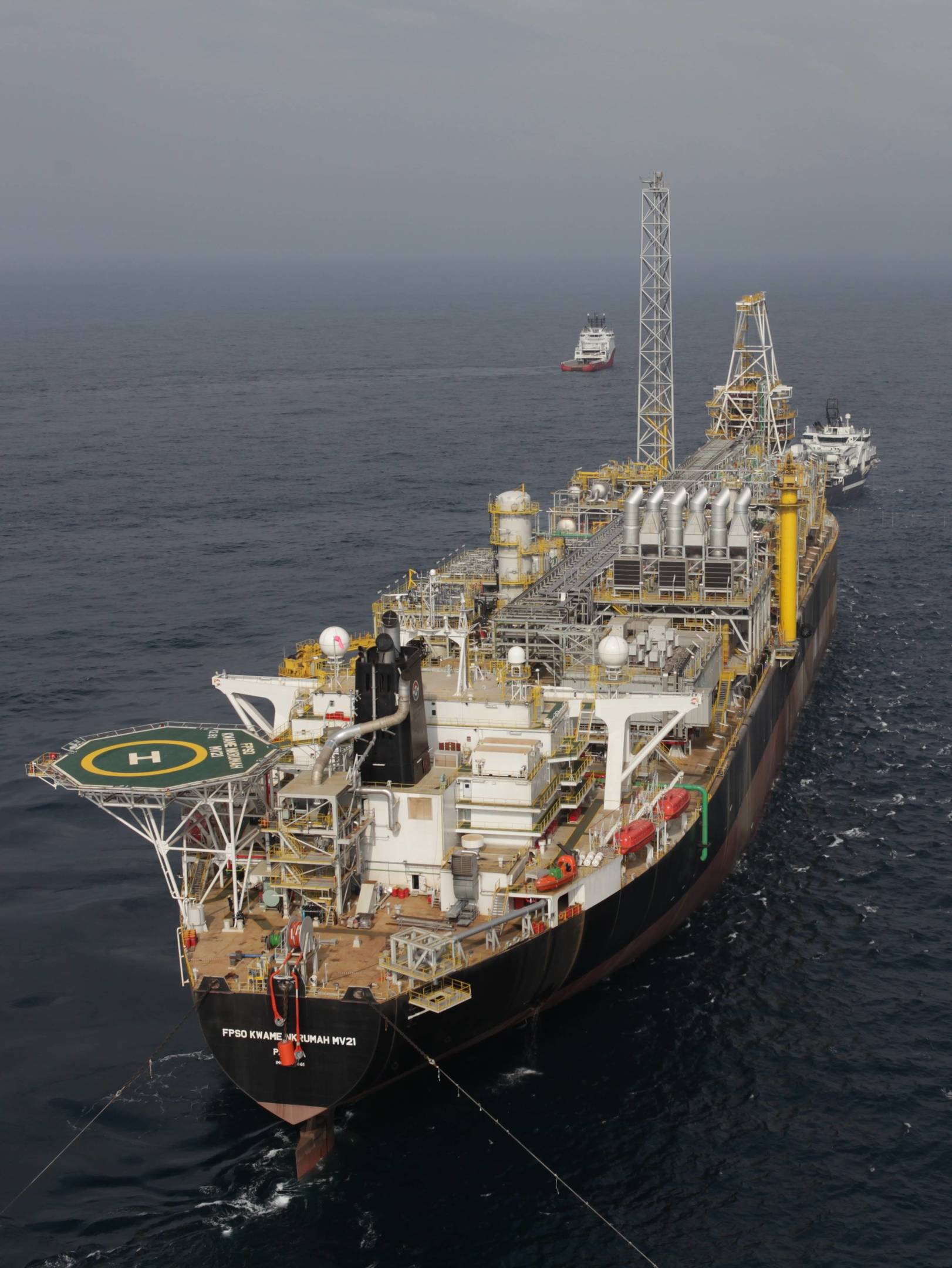 An FPSO with a helipad