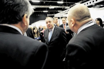 OPTIMISTIC: Alex Salmond at the  Offshore Wind and Supply Chain Conference. Kenny Elrick