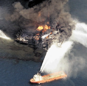 BLAST: The explosion on the Deepwater Horizon left 11 rig workers dead