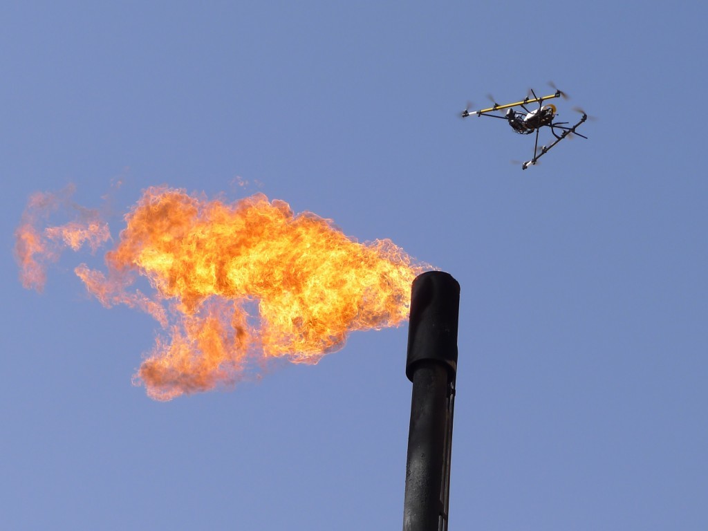 Aerial view: One of Cyberhawk's remotely controlled miniature helicopters