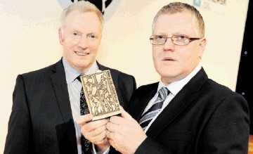 TEAM EFFORT RECOGNISED: Grahame Smith, left, and Derek Allan with the workforce engagement award. Kenny Elrick