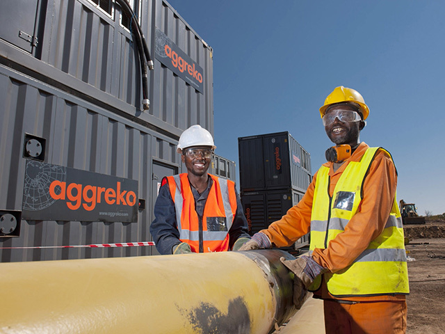 Aggreko's interim gas-fired power plant at Gigawatt Park in Ressano Garcia, Mozambique