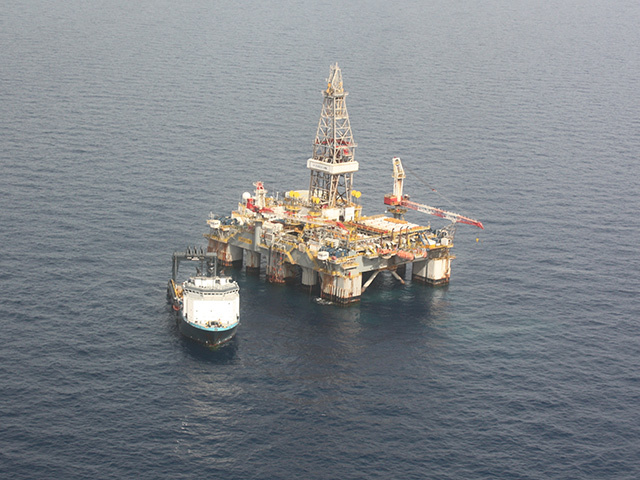 Rig Ensco 8506 appraisal drilling in the huge Leviathan gasfield offshore Israel