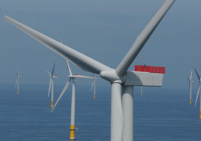 Turbines at Greater Gabbard offshore windfarm.